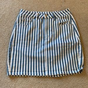 Garage stripped jean skirt